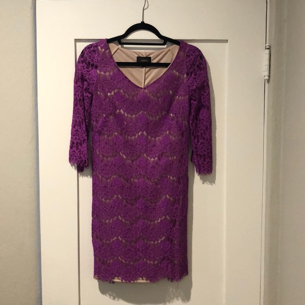 Alexa Admor jewel tone lace dress.